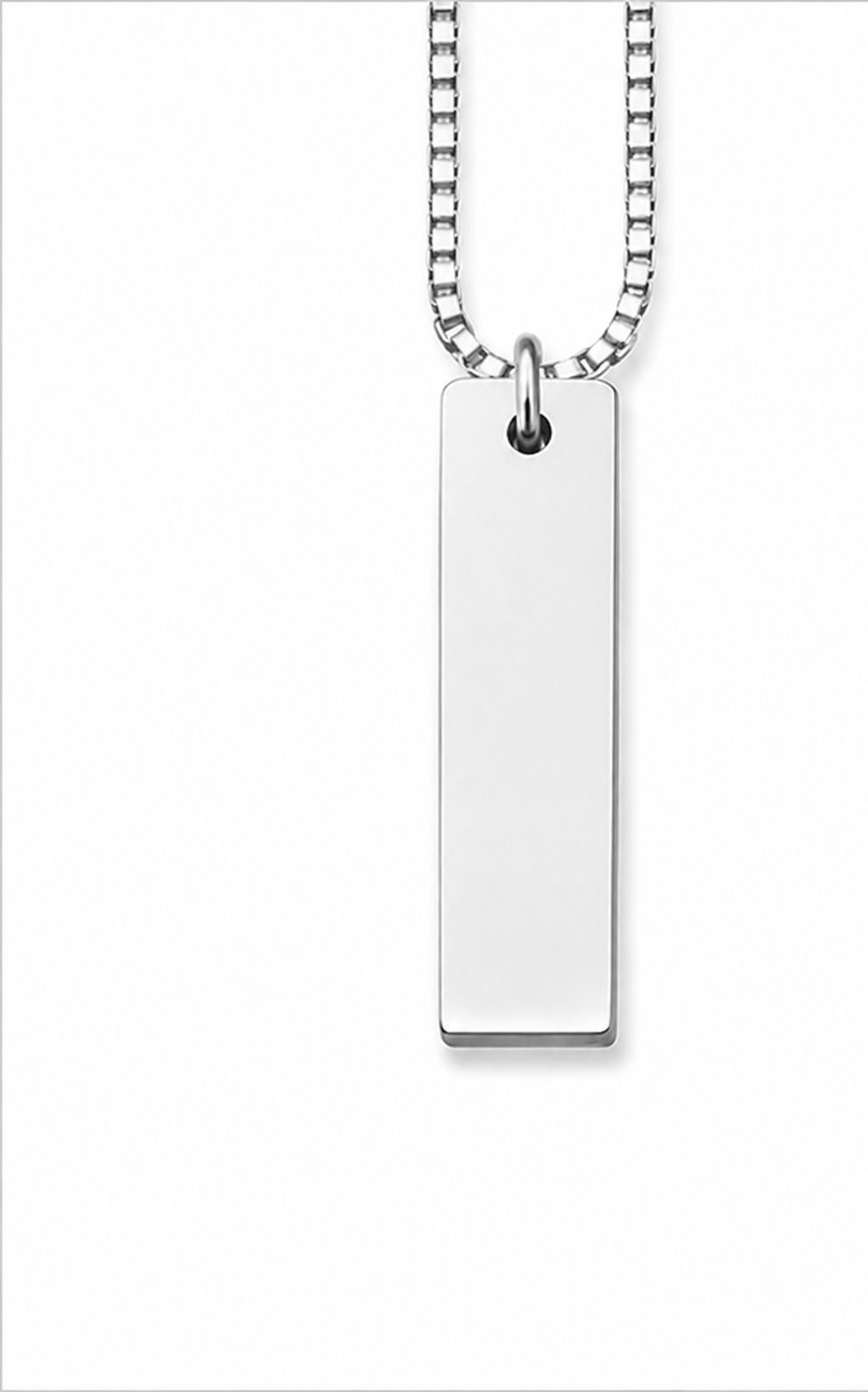 Gold Long Bar Engraved Necklace