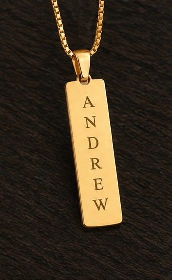 Gold Slim Bar Pendant