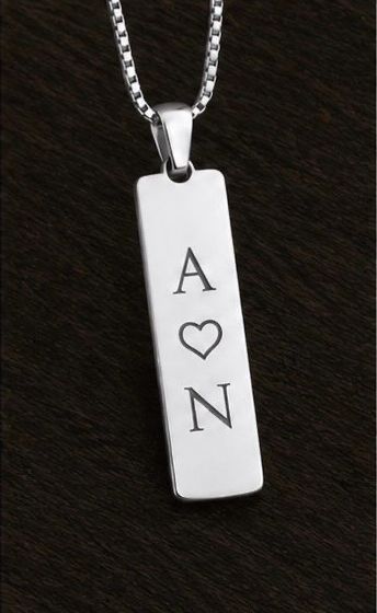 Silver Slim Bar Pendant