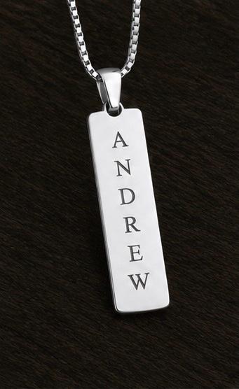 Silver Slim Bar Pendant